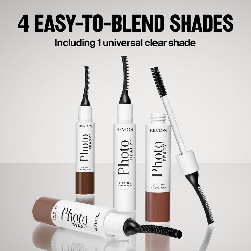 Revlon PhotoReady Lifting Brow Gel, Tinted Eyebrow Lamination with Spoolie Brush, Conditions, Shapes & Defines, 802 Soft Taupe, 0.23 fl oz