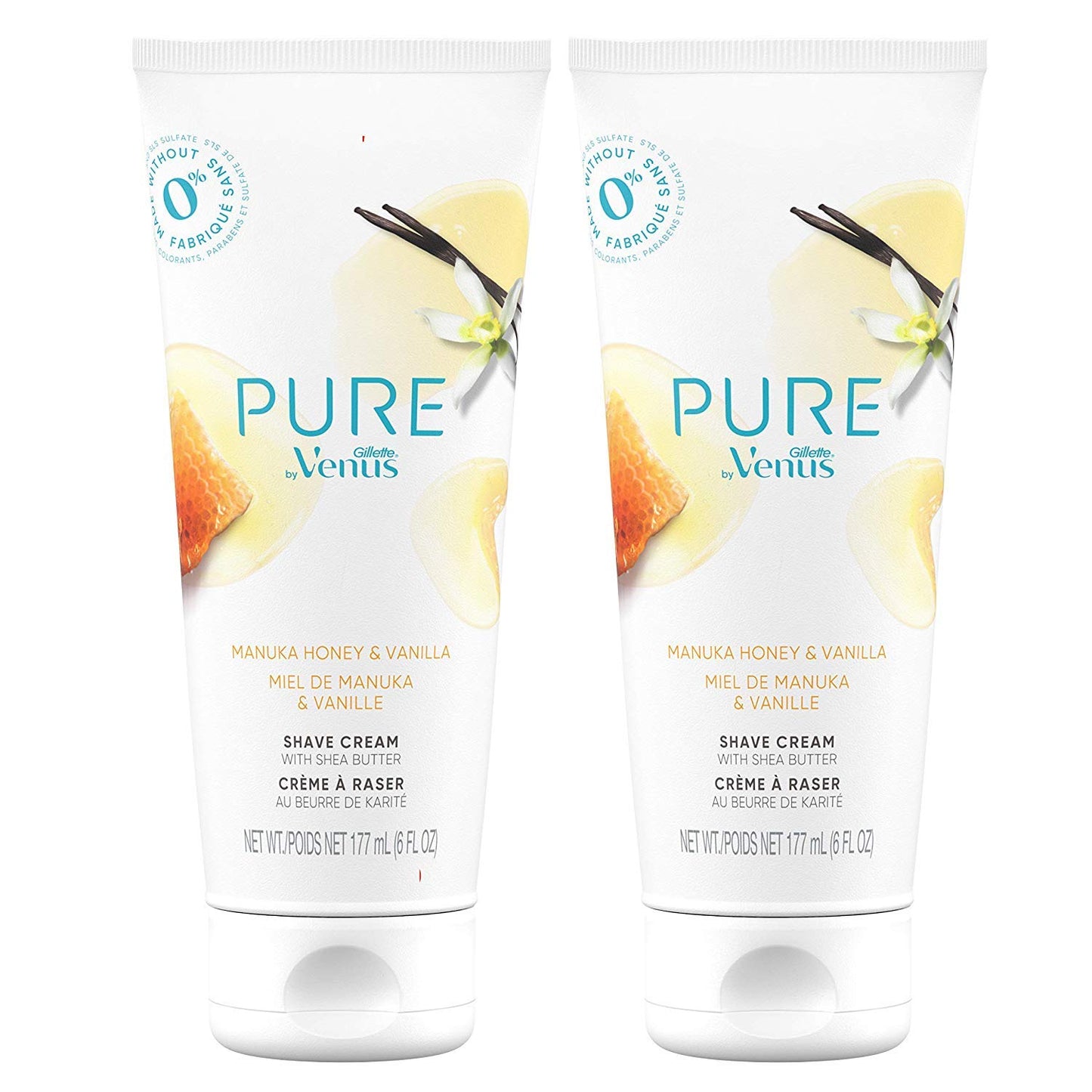 Gillette Venus Shaving Cream - Manuka Honey & Vanilla, 6oz | Pack of 2