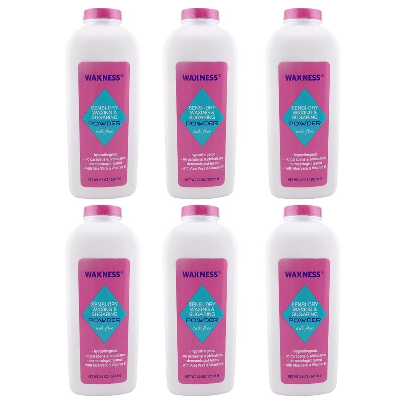Sensi Dry Waxing & Sugaring Powder - Moisture Absorbing Pre-Wax Powder | 22 oz (624 g), Pack of 6
