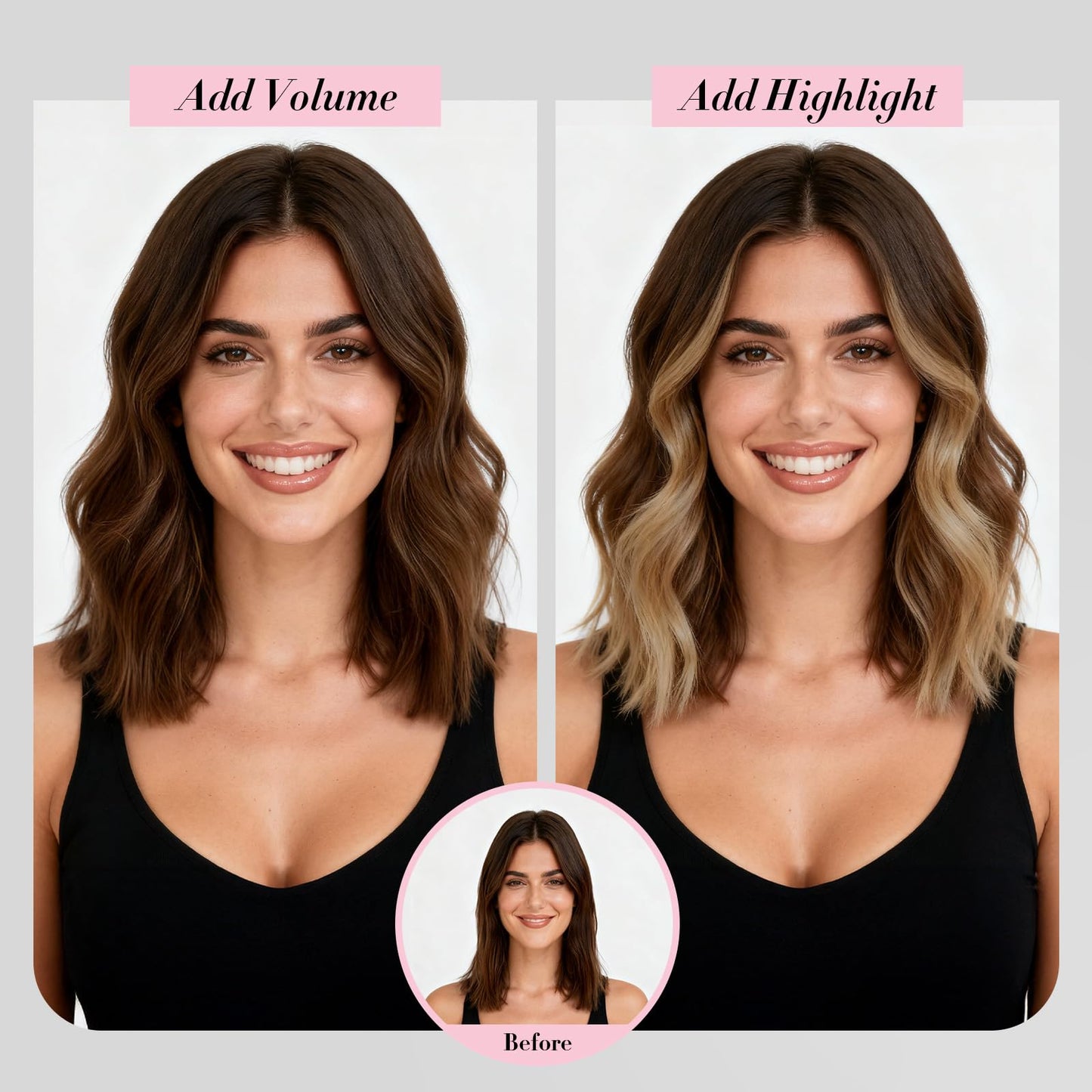 Clip in Short Hair Extensions Real Human Hair,Prokyvity Invisible Human Hair Clip in Extensions Short,(6inch&8inch)4 pieces Mini Extensions for volume or highlight,Dark Brown