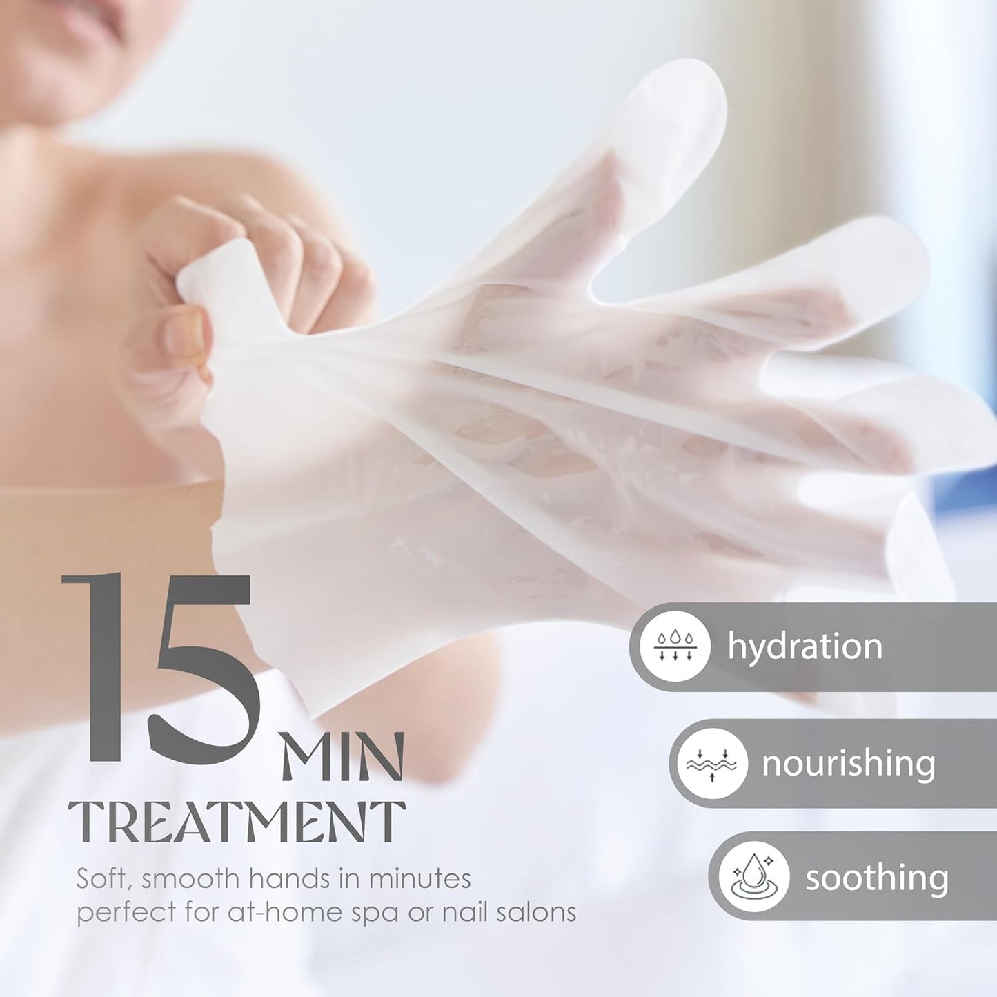 Derma Beauty Hand Mask - 12 Pairs Moisturizing Gloves for Dry Hands | Nail Care Essential (Cica)