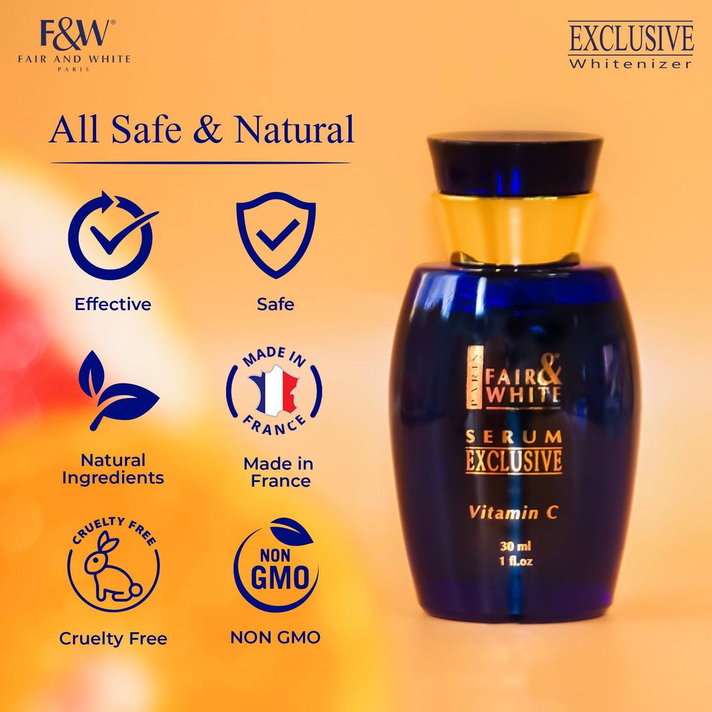 Fair & White Exclusive, Vitamin C Serum – 30 ml / 1 fl oz – Skin Brightening Serum