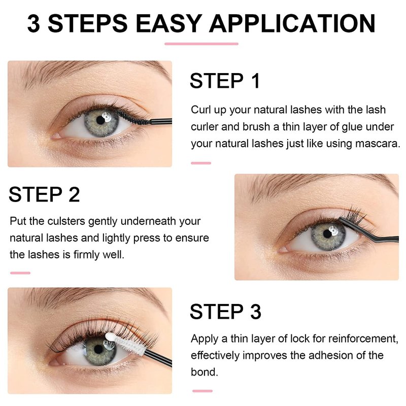 KISSXIAOYA Cluster Lashes Extensions, 144Pcs Individual Cluster Lashes D Curl 14mm, Wide Stem Cluster Eyelashes Soft Natural False Eyelashes Cluster DIY Eyelash Extension At Home (144pcs, 14mm)