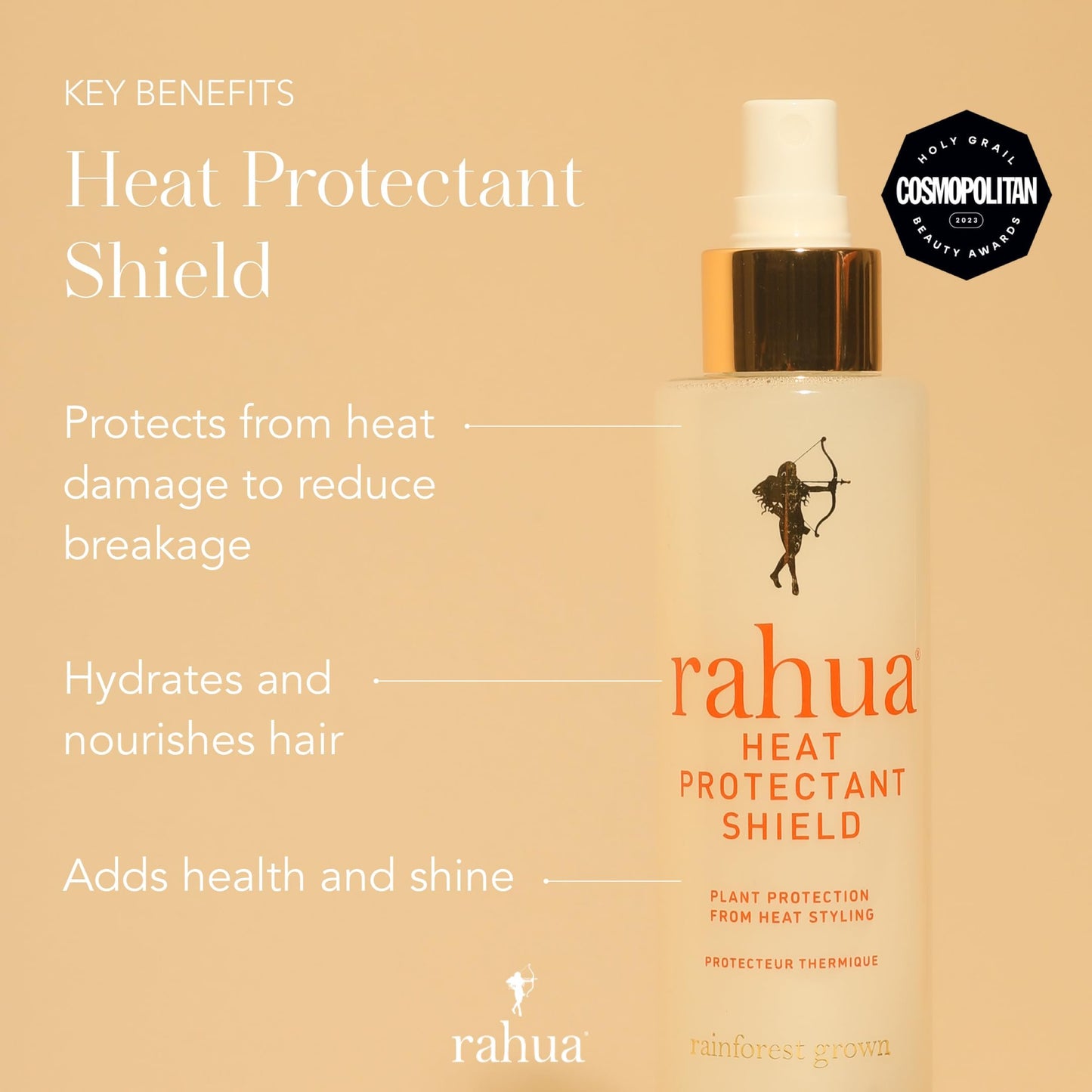 Rahua Heat Protectant Shield – Silicone-Free Styling Primer & Thermal Spray – With Amazonian Rahua Oil, Shea Butter & Hibiscus – Natural Gloss & Shine for All Hair Types – 6.5 fl oz