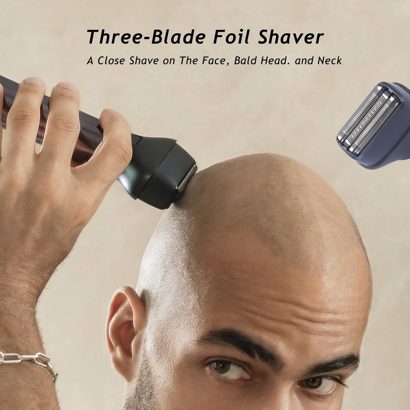 Beard Trimmer for Men, Professional 5-in-1 Hair Clippers with 20 Precision Dial Lengths, Electric Razors for Men IPX7 Waterproof Wet/Dry, USB-C Rechargeable Shaving Set with Dock for Face, Body, Nose