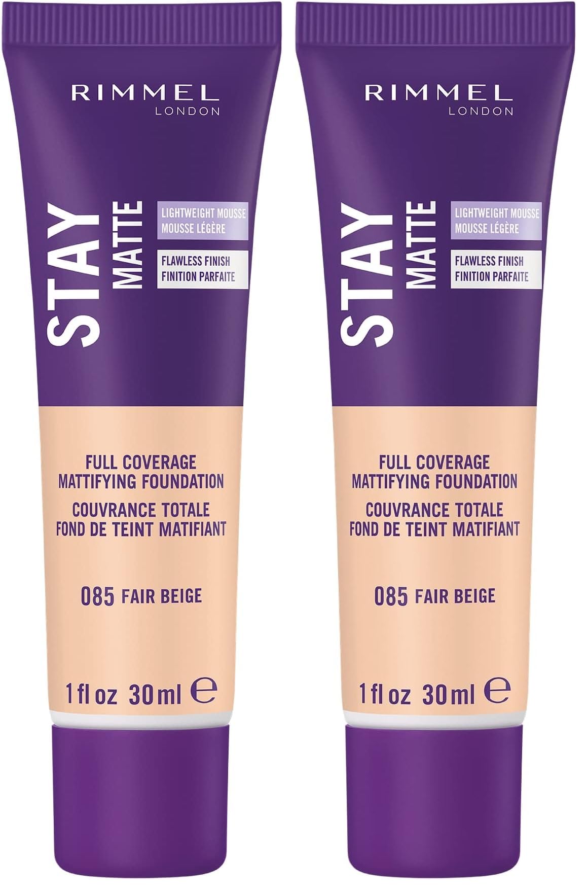 Rimmel Stay Matte Foundation, Fair Beige, 1 Fluid Ounce (Pack of 2)