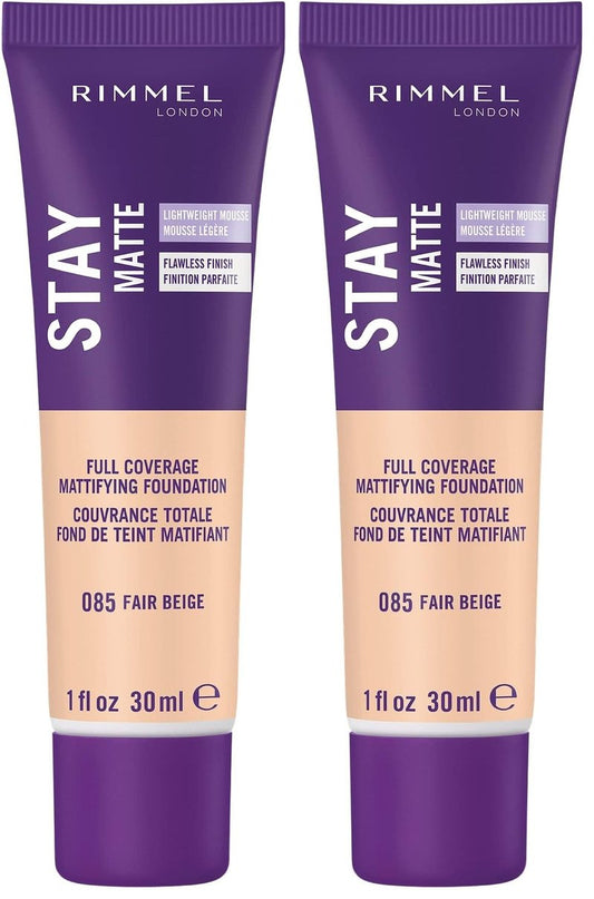 Rimmel Stay Matte Foundation, Fair Beige, 1 Fluid Ounce (Pack of 2)