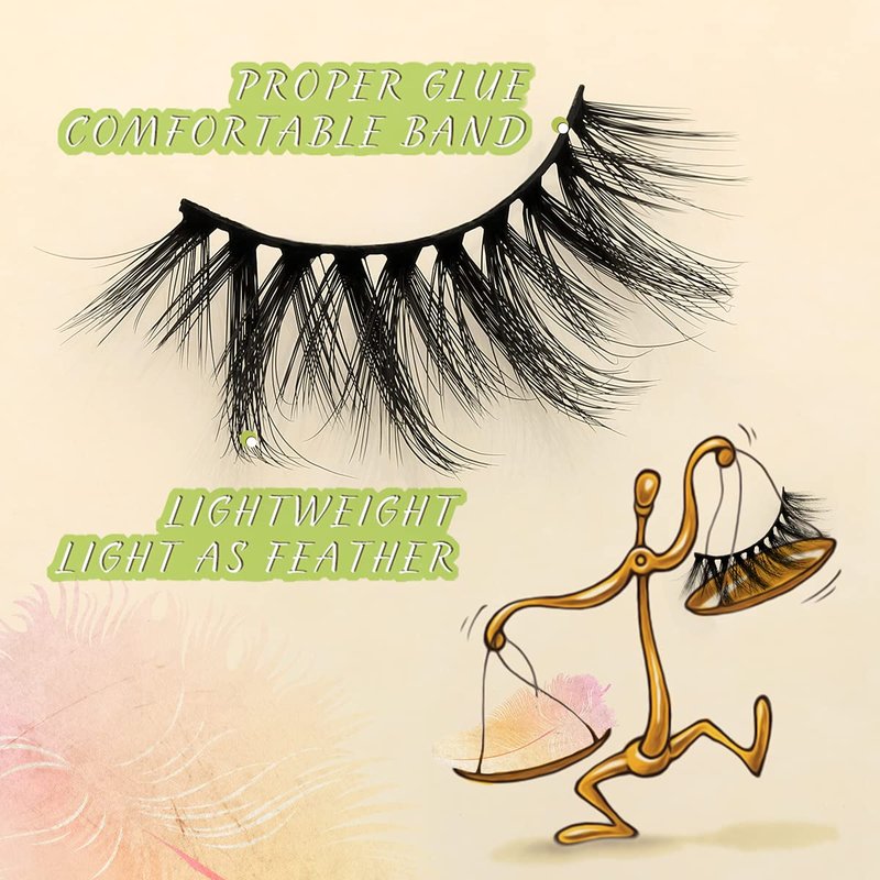 Vegan False Eyelashes - 30 Pairs Fluffy Volume Strip Lashes | Medium Length 3D Faux Mink in 10 Styles