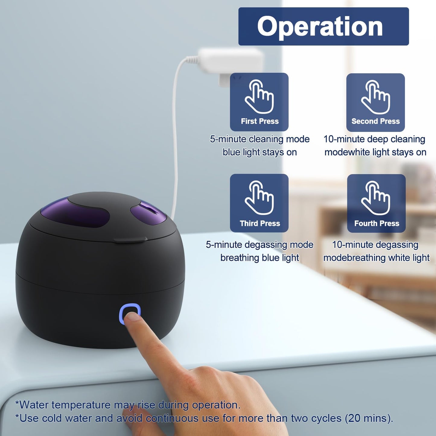 Upgraded Ultrasonic Retainer Cleaner, 45kHz Retainer Cleaner Machine for Denture Cleaner, Retainer Cleaner, Mouth Guard Cleaner, Night Guard Cleaner, Denture Cleaner with 200ML Dental Cleaning Pod
