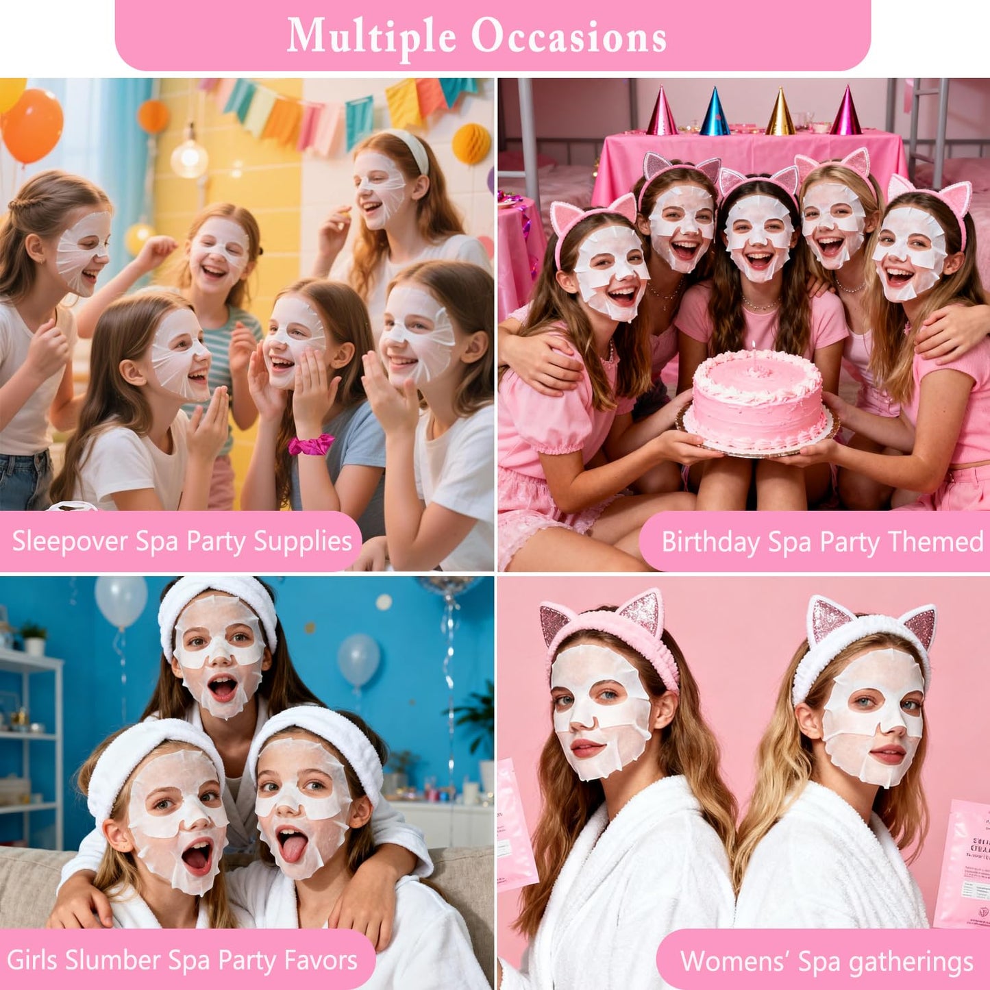 100 PCS Spa Skincare Set for Women,Spa Party Favors Supplies Include Face Masks,Eye Mask,Lip Balm,Hand Cream,Lip Mask,Bulk Gifts,Valentines Day Gifts For Her,Skincare
