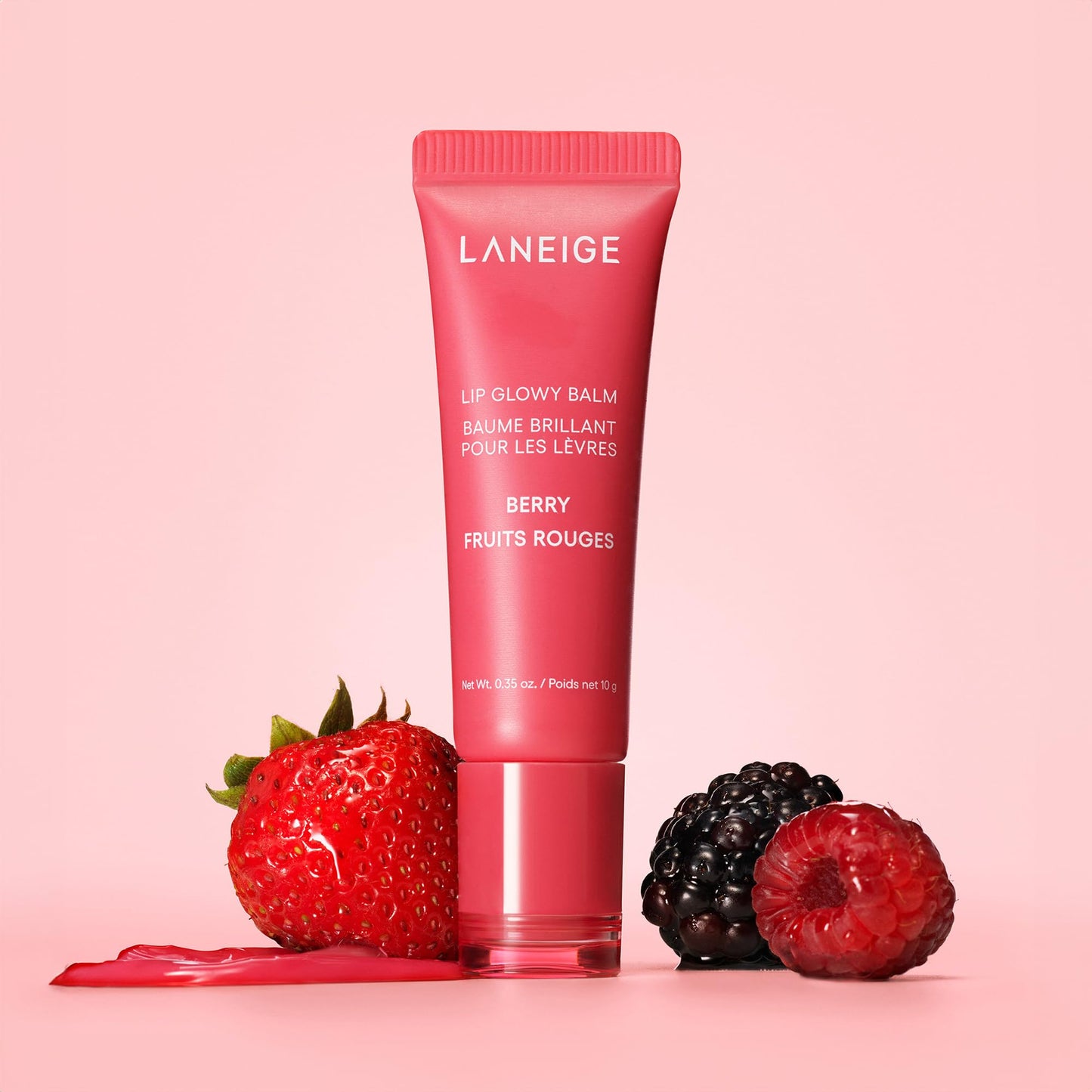 LANEIGE Lip Glowy Balm: Sheer Tinted Lip Treatment Balm Tube with Shea & Murumuru Butters for Hydrating, Moisturizing, Glossy, Non-Sticky Shine, Berry | Korean Skin Care, Berry