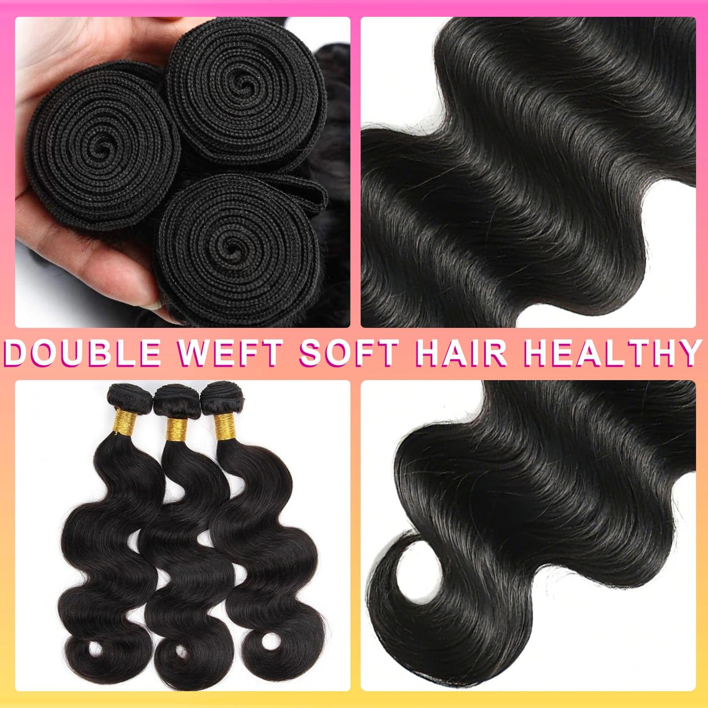 Aptatuse Body Wave Bundles Human Hair 24Inch 12A Human Hair Bundles 100% Unprocessed Brazilian Raw Virgin Hair Extensions 1 Bundle Natural Black