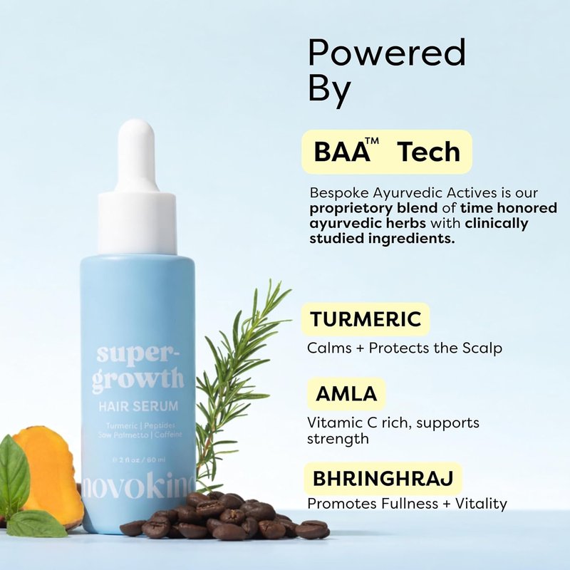 Hair Growth Serum - Water-Based Scalp Treatment with Caffeine & Peptides | Thicker, Fuller Hair for Men & Women - 2 fl oz