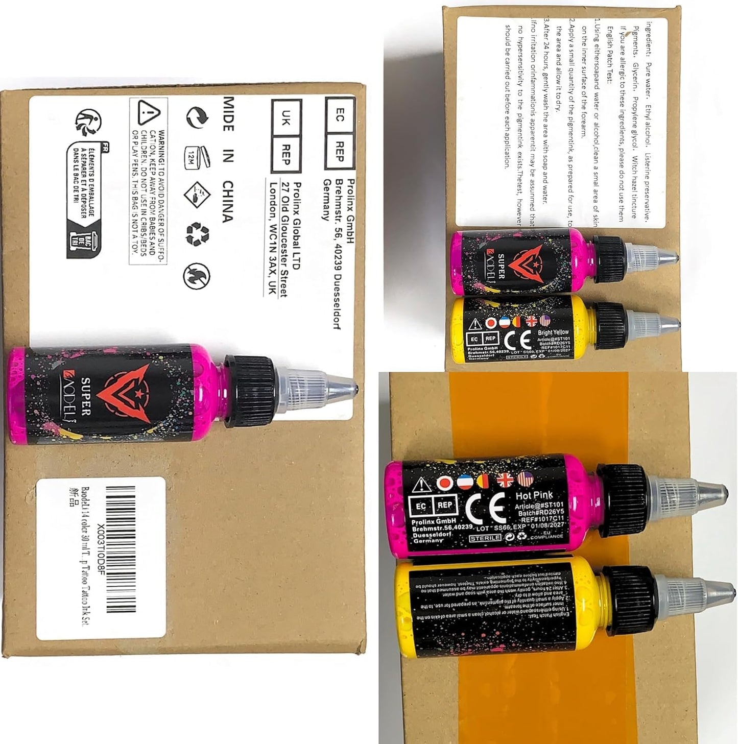 BaodeLi 14 Color 30 ml Tattoo Ink Kit with Microblade Paint and UV Ink - Dynamic Ink Set for Tattoo Equipment and Gun - Includes Green Soap