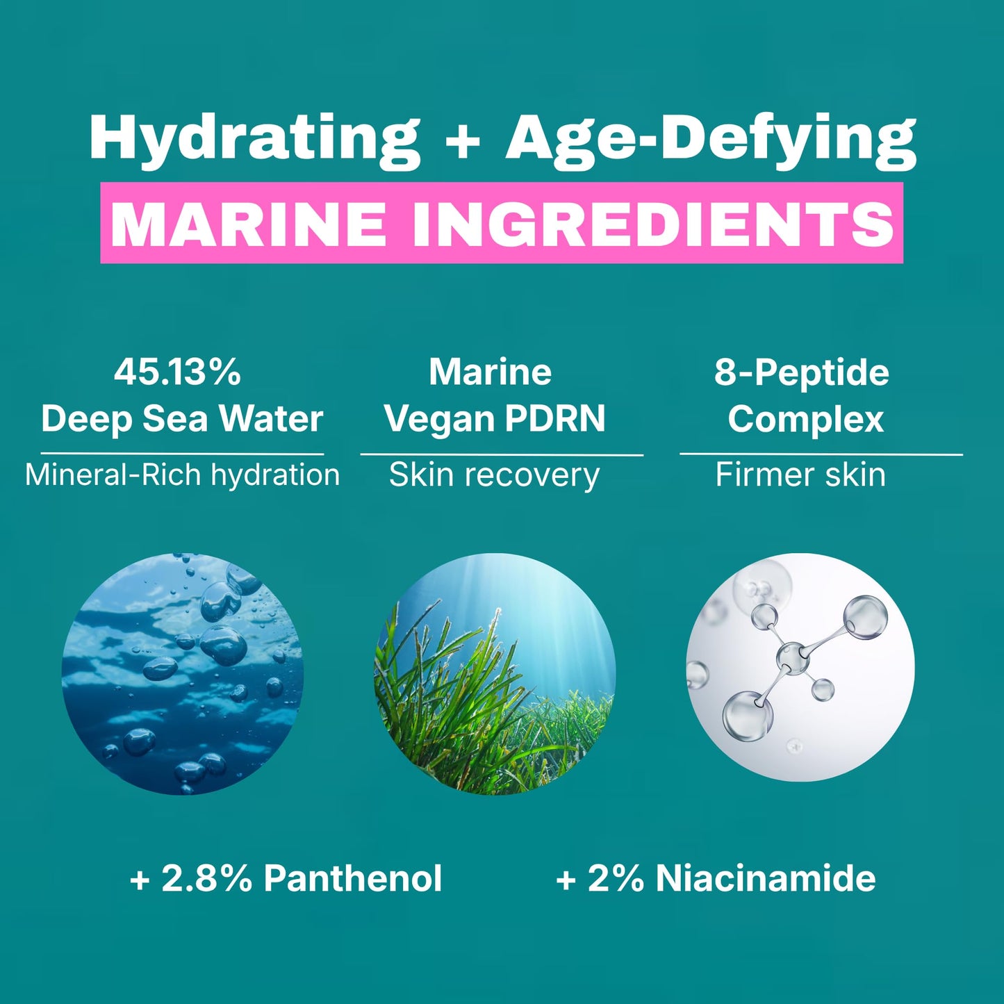 DEEPERCENT Korean Night Cream for Dry, Mature Skin, Anti-Aging Face and Neck Moisturizer for Barrier Repair and Deep Hydration with Marine PDRN, Multi-Peptides, Niacinamide and Panthenol, 1.52 fl oz