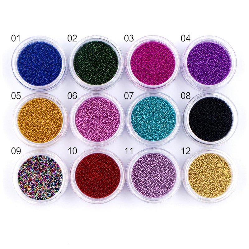 12 Colors Nail Art Caviar Beads 3D Craft Micro Eye Makeup Gems Decoration