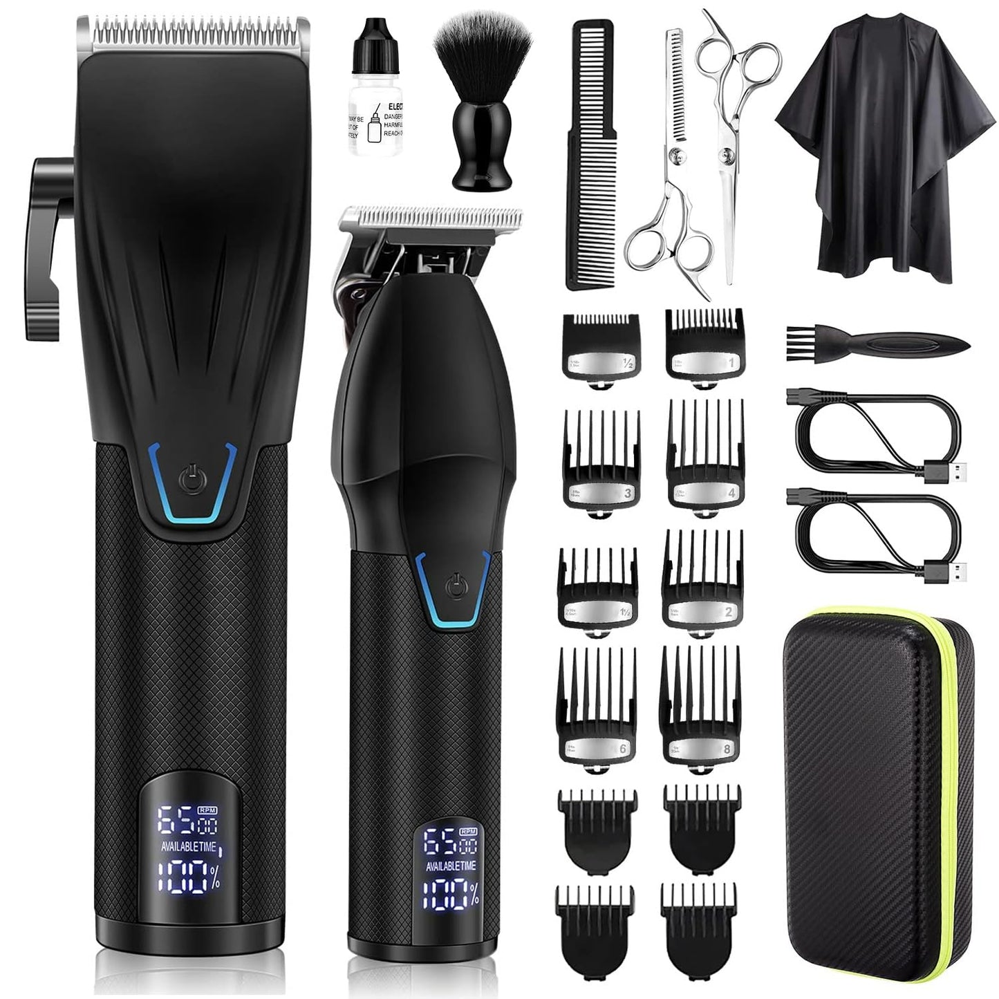 Karrte Professional Hair Clippers and Trimmer Set for Men, T-Shaper Trimmer & Foil Shaver, Nose & Ear Hair Trimmer, Cordless Clippers and Grooming Set, Hair Cutting Kit