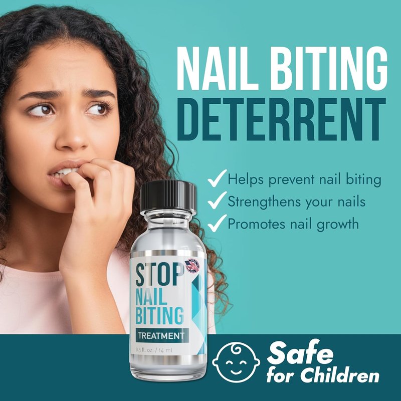 Nail Biting Treatment - Bitter-Tasting Clear Polish for Kids | Easy Application & Nail Strengthener (3x0.5 fl oz)