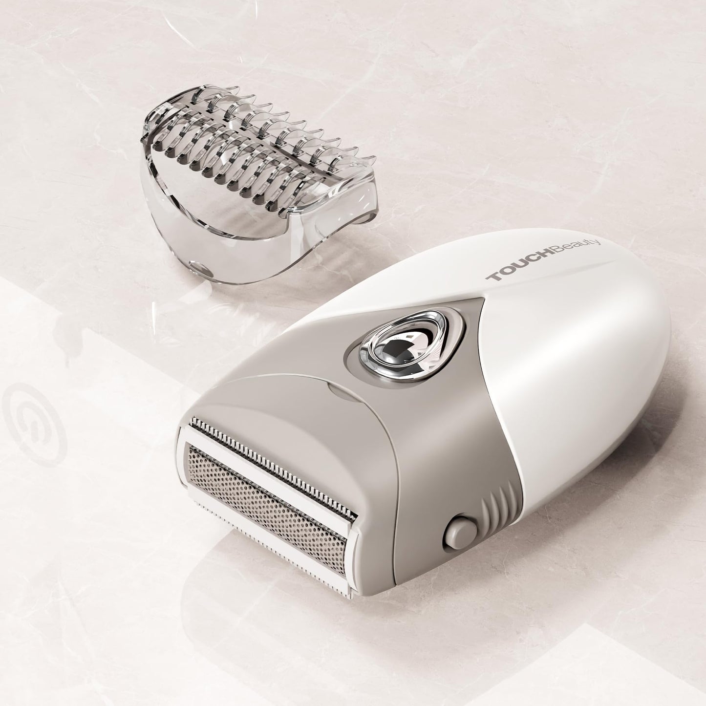 TOUCHBeauty Electric Shaver for Women, Painless Bikini Trimmer with 3-Blade System, Wet/Dry Cordless Foil Razor for Facial, Leg, Underarm & Body Hair, Battery-Powered, Gifts for Women, Gray