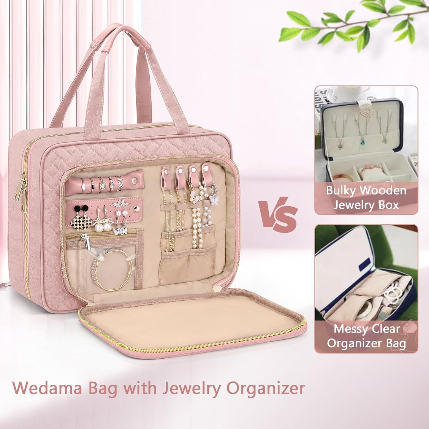 TSA Approved Toiletry Bag - Hanging Travel Organizer with Jewelry Compartment | Large Makeup Bag for Business & Camping