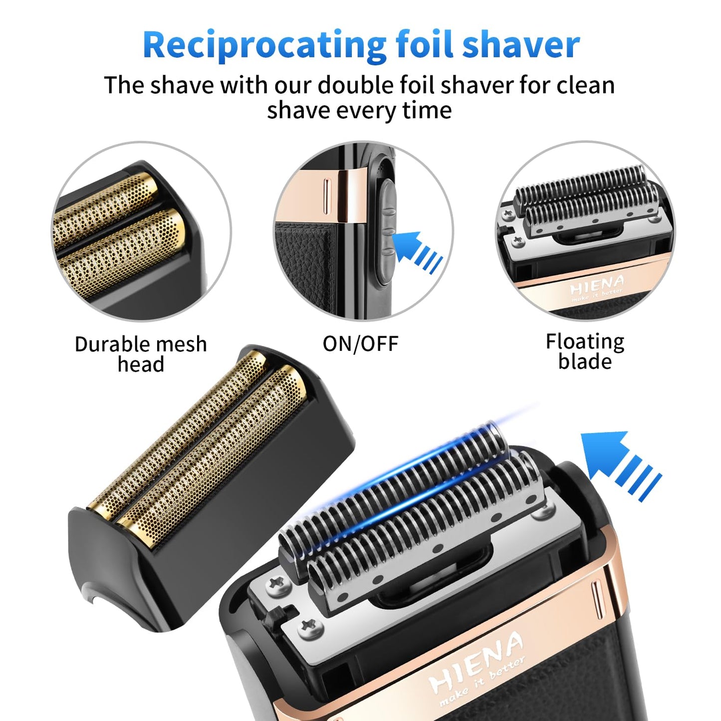 HIENA PRO Cordless Hair Clippers for Men, Barber Kit