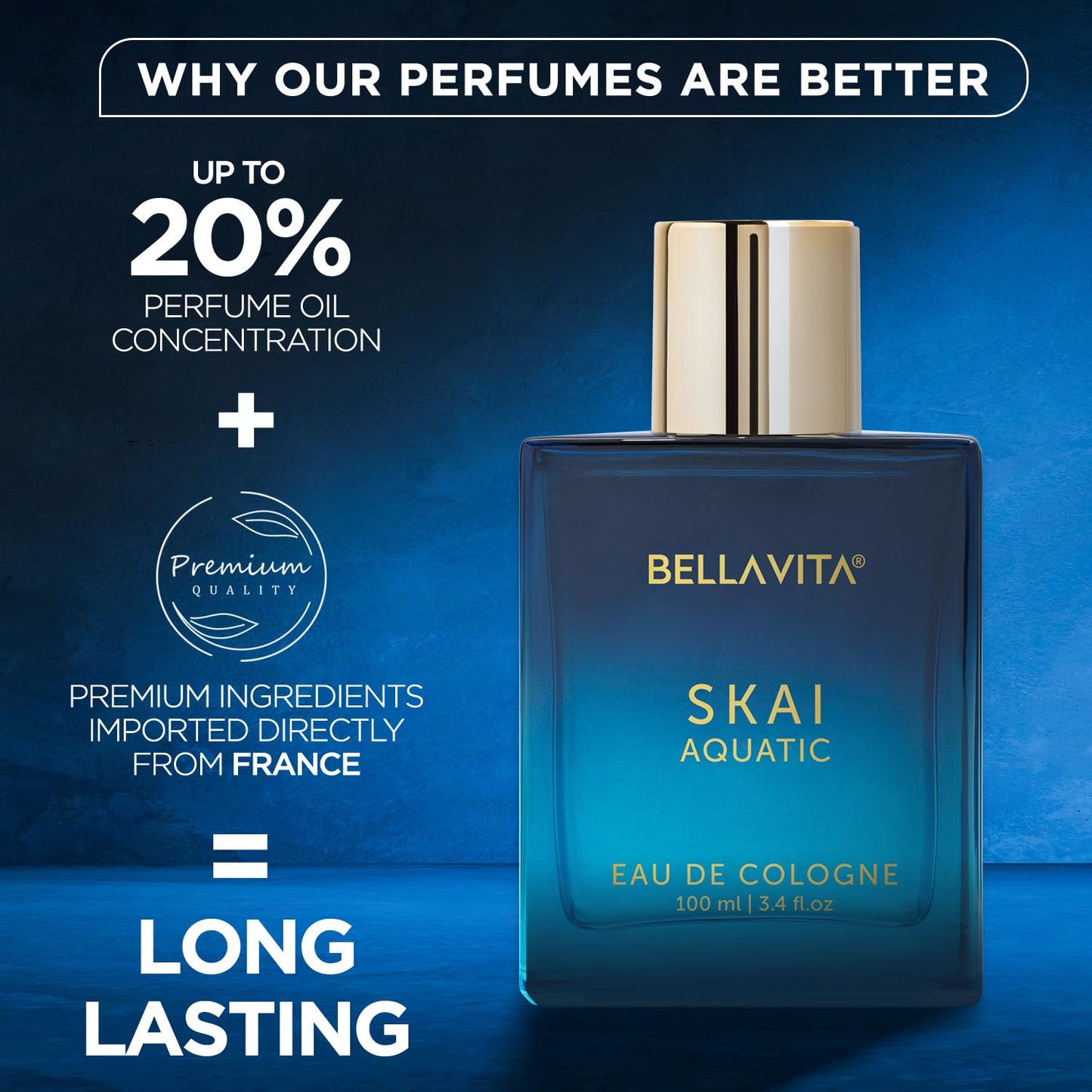 BellaVita Luxury G.O.A.T. & Skai Aquatic Perfume Combo for Men and Women | Long-Lasting, Refreshing & Invigorating | Cruelty-Free & Vegan | Ideal Gift for Sports & Gym Enthusiasts