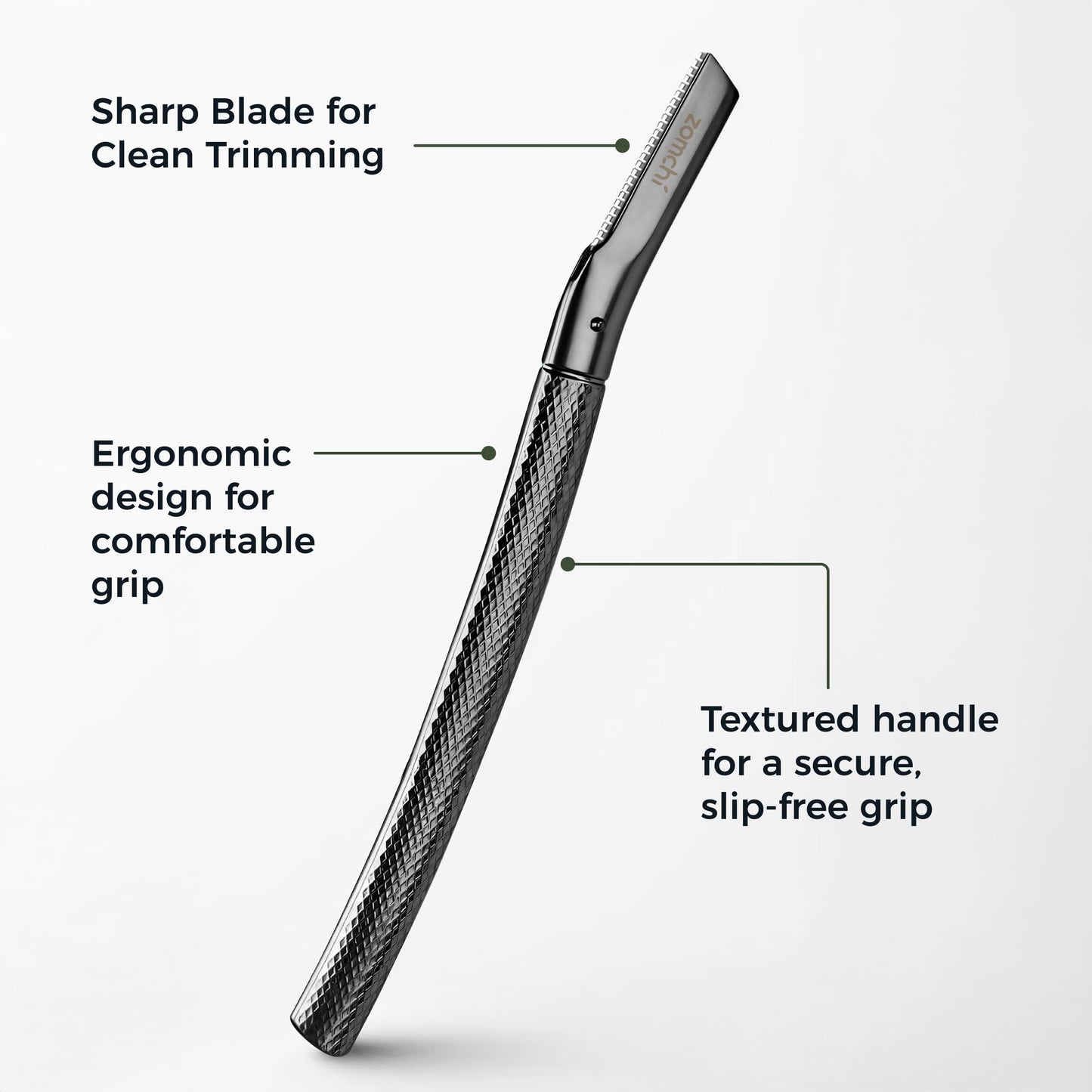 ZOMCHI Eyebrow Razor, Face Razors for Women & Men, Eyebrow Trimmer Shaper with Precision Cover, Facial Shaver with 6 Blades, Black, Metal with Silicone Protective Cover