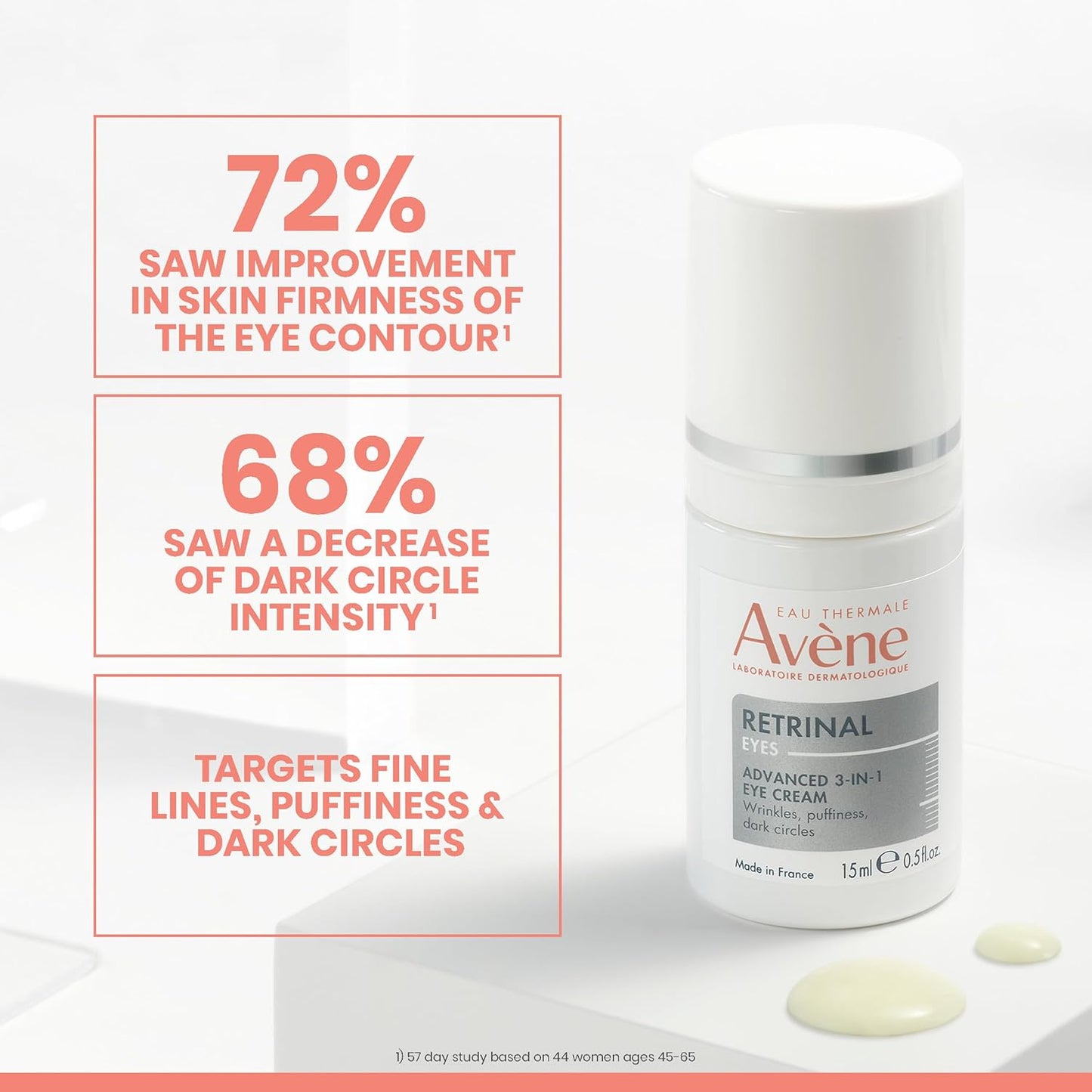 Avène Advanced 3-In-1 Eye Cream | Retinaldehyde & Hyaluronic Acid, Reduces Wrinkles & Dark Circles