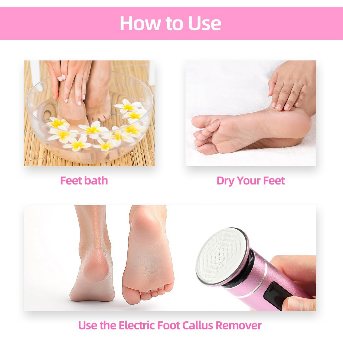 MARSDREAMS Electric Foot Callus Remover, Cordless Rechargeable Adjustable Speed Feet File with Nano Glass Grinding Disc, Wireless Professional Pedicure Tool for Heel Dead Skin and Calluses