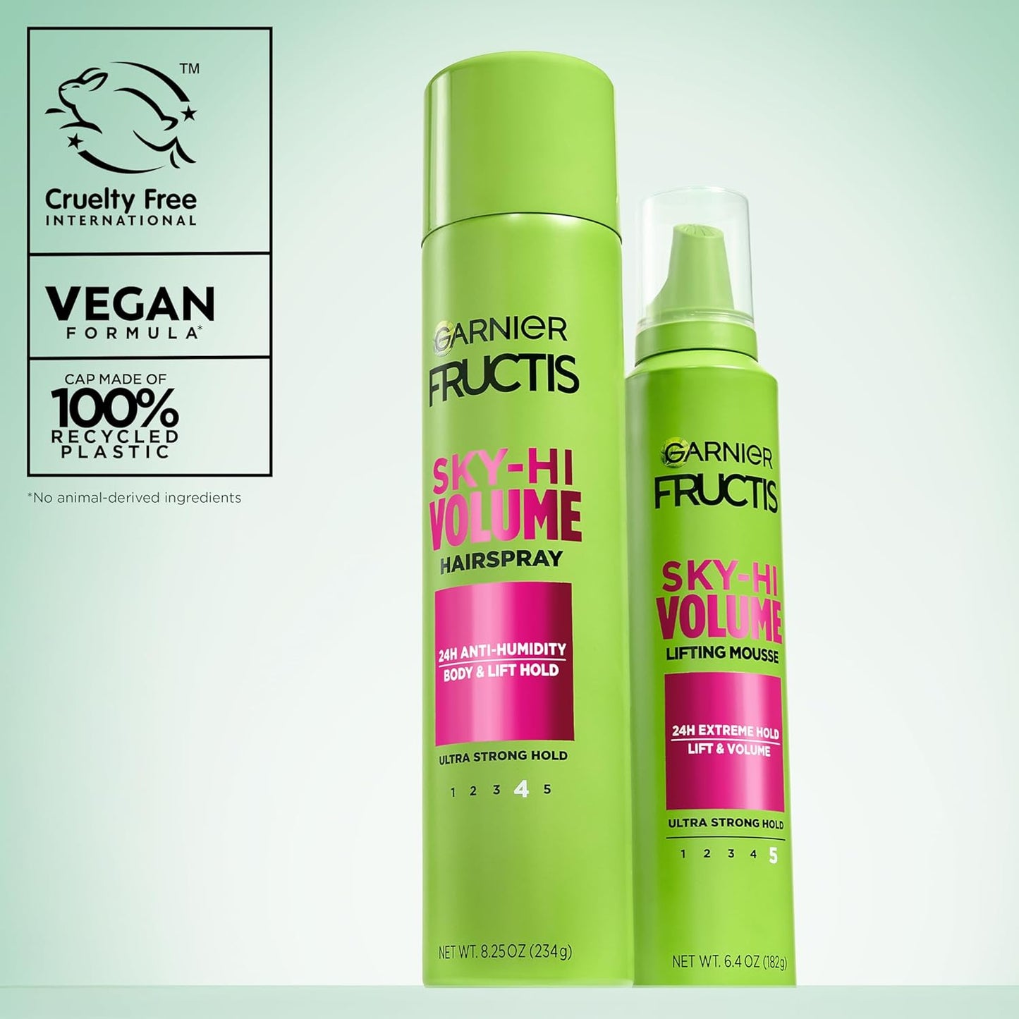 Garnier Fructis Sky-Hi Volume Mousse - Extreme Hold Hair Styling Foam | 6.4 Oz, 3 Pack