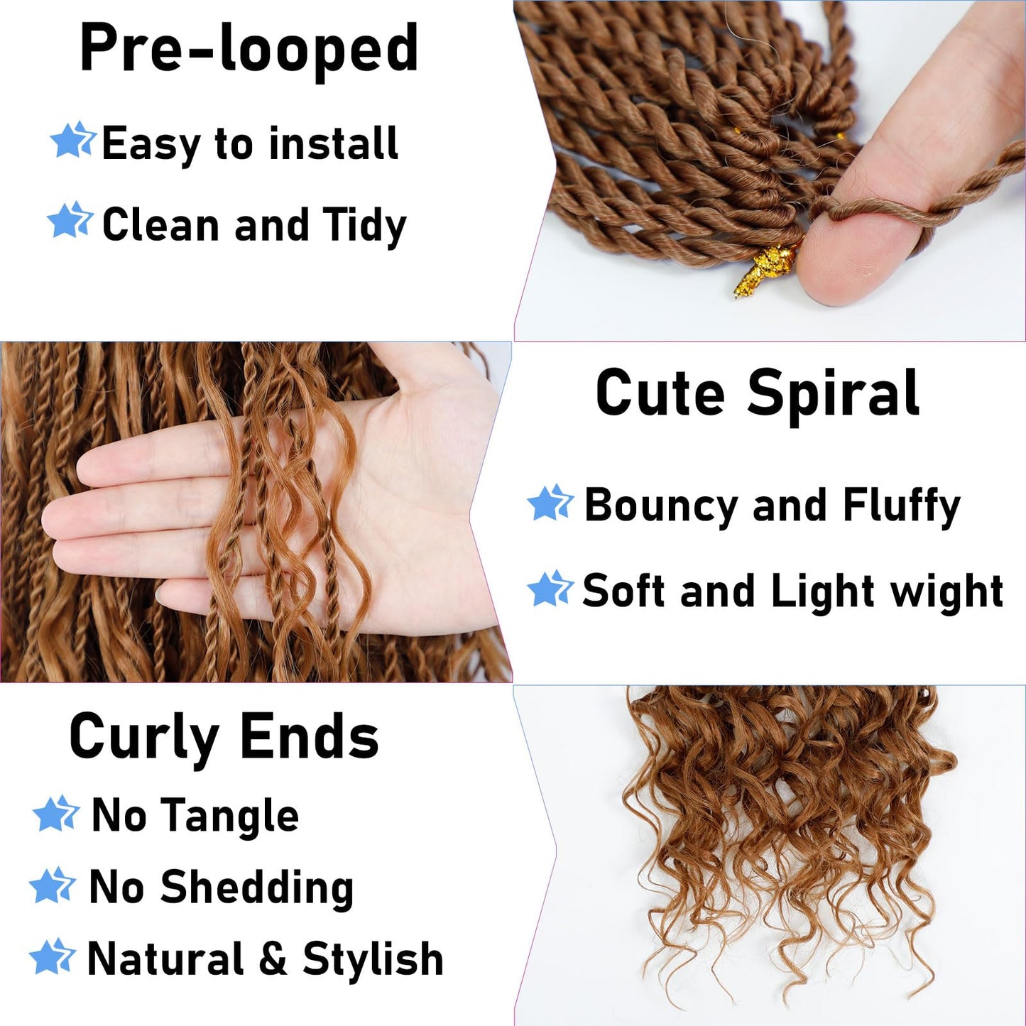 Senegalese Twist Crochet Hair for Black Women 24inch Boho Island Twist Crochet Braids With Curly Ends 20strands/pack Pre looped Goodess Boho Box Braids Hair for Braiding Hair Extensions(27Mix30)