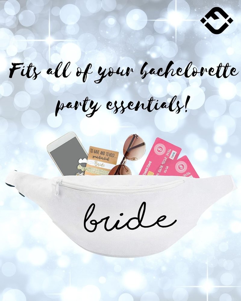 Bridal Tribe Makeup Bag - Zippered Clutch for Bridesmaids | White, One Size