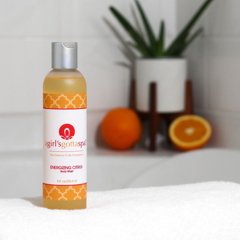 A Girl's Gotta Spa! Sulfate-Free Natural Body Wash Citrus Essential Oils 100% Vegan Cruelty-Free Moisturizing Shower Gel