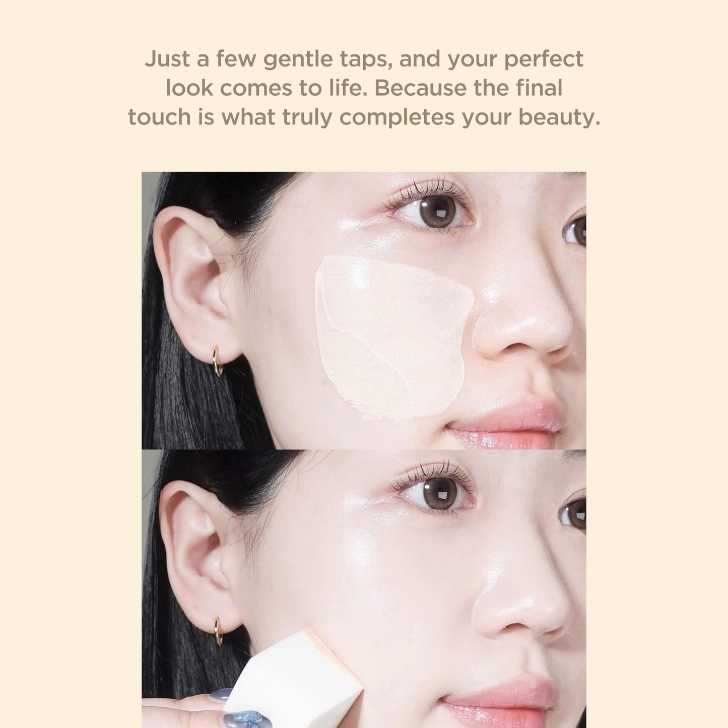 Piccasso FB33 Foundation Brush With Sponge 6P – Tapping Cover Brush for Liquid & Cream Foundation, Fills Pores with Soft Bristles for Smooth and Flawless Face Makeup, Professional Korean Beauty Tool