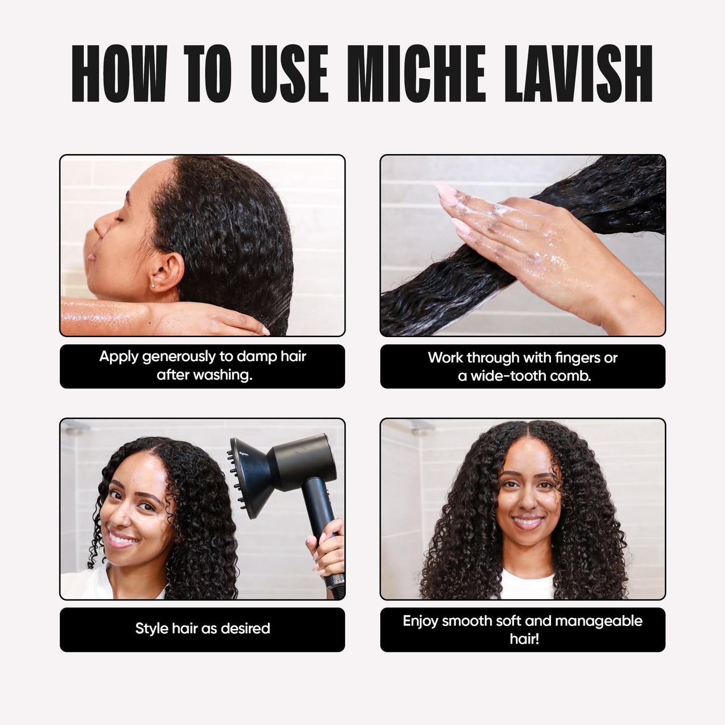 Miche Beauty Miche Lavish Leave-In Conditioner For Curly, Kinky Or Wavy Hair, Silicone And Paraben Free - 8oz