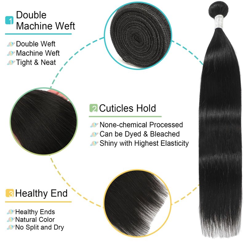 AnJudyReid 13A Straight Bundles Human Hair Bundles Straight 1 Bundle 20 Inch Brazilian Virgin Straight Hair Straight Bundles Human Hair Bundles For Black Woman