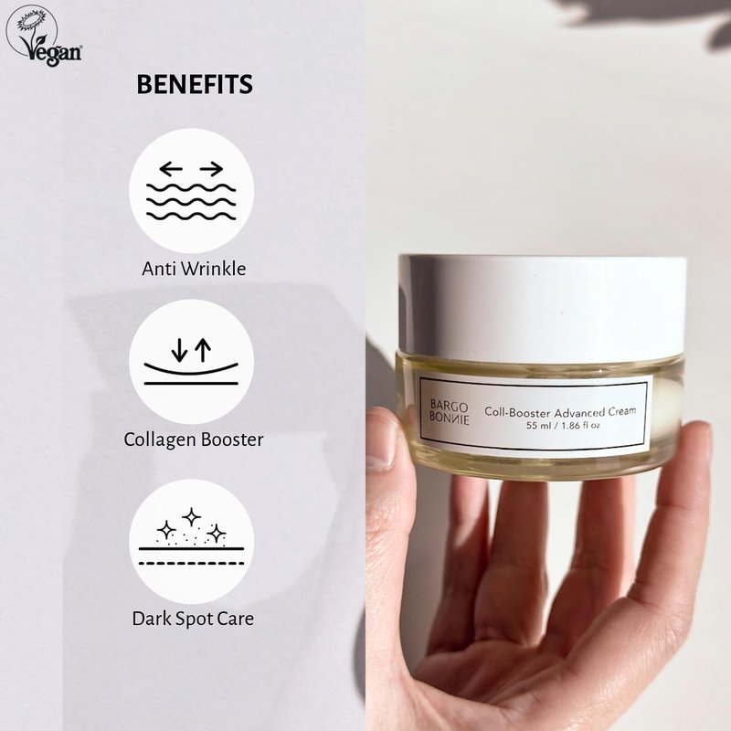 BARGO BONNIE Coll-Booster Advanced Cream | Collagen Boosting Facial Moisturizer for All Skin Types | 1.86 fl oz