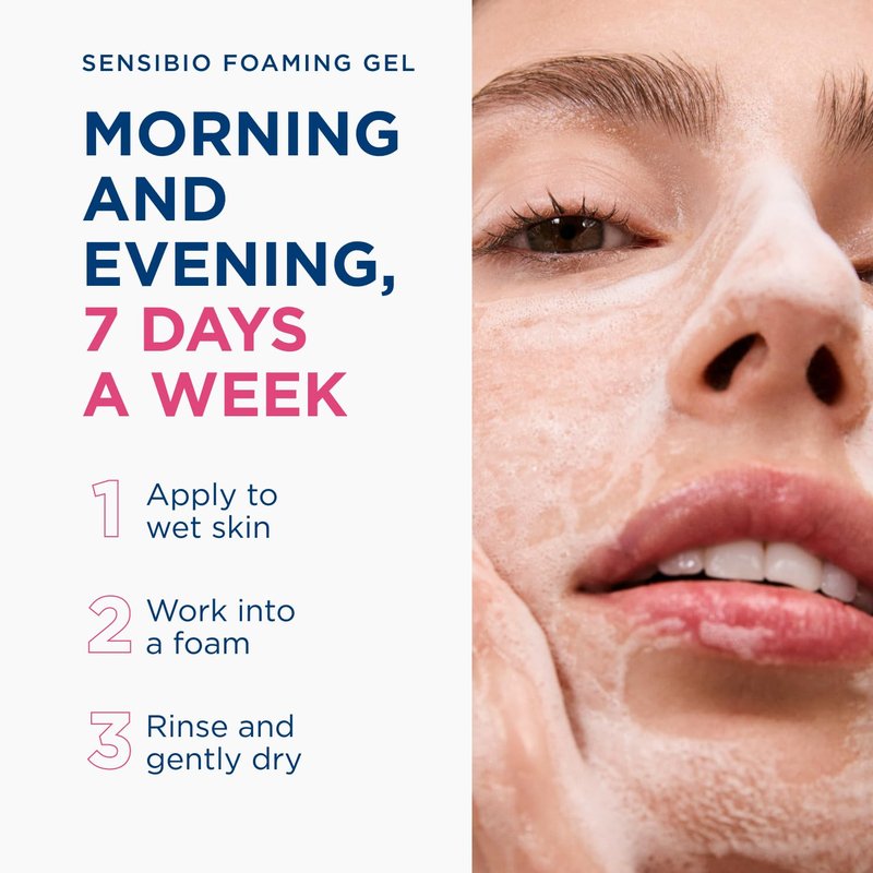 Bioderma Sensibio Foaming Gel Gentle Face Cleanser, Cleansing and Makeup Removing Refreshing Feeling for Sensitive Skin, Unscented, 16.9 Fl Oz