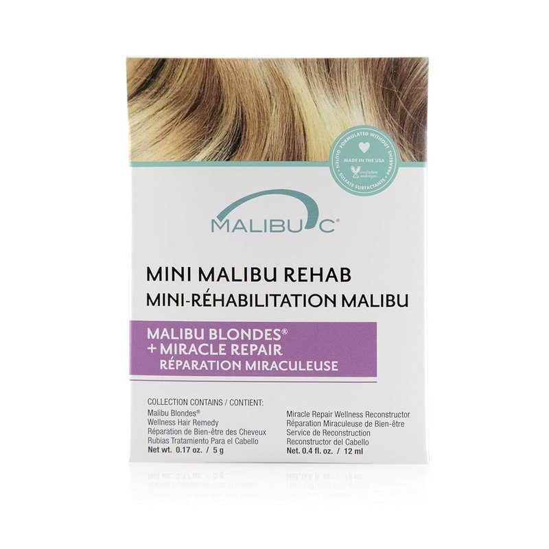 Malibu C Mini Rehab Hair Remedy - Restore Vibrancy for Blondes | 2 Vitamin Complex Packets