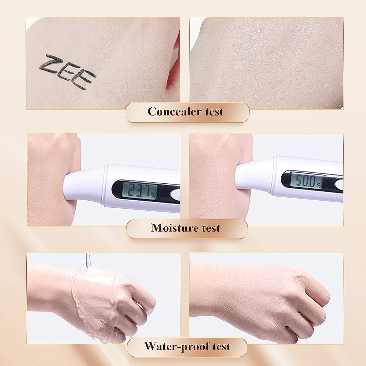 Ursoulney Mushroom Head Air Cushion CC Cream - Tattoo Cover up BB Cream Foundation Makeup Moisturizing Concealer Long-Lasting, Cushion Foundation Full Coverage Self Adjusting (Natural)