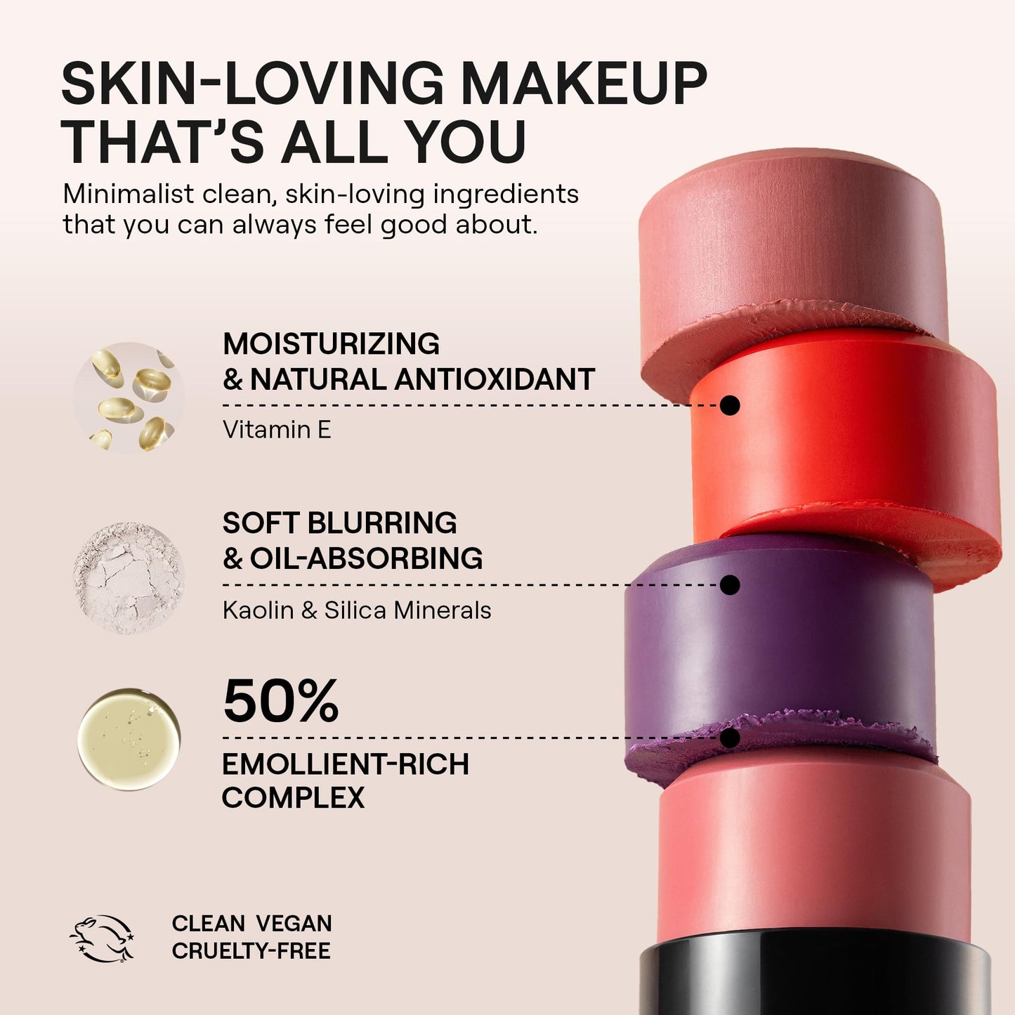 Nudestix Nudies Blush Stick – 3-in-1 Cream Blush for Cheeks, Eyes & Lips with Built-In Brush | Soft Matte Finish for a Natural Flush | Clean, Vegan & Travel-Friendly Makeup (Body Language)