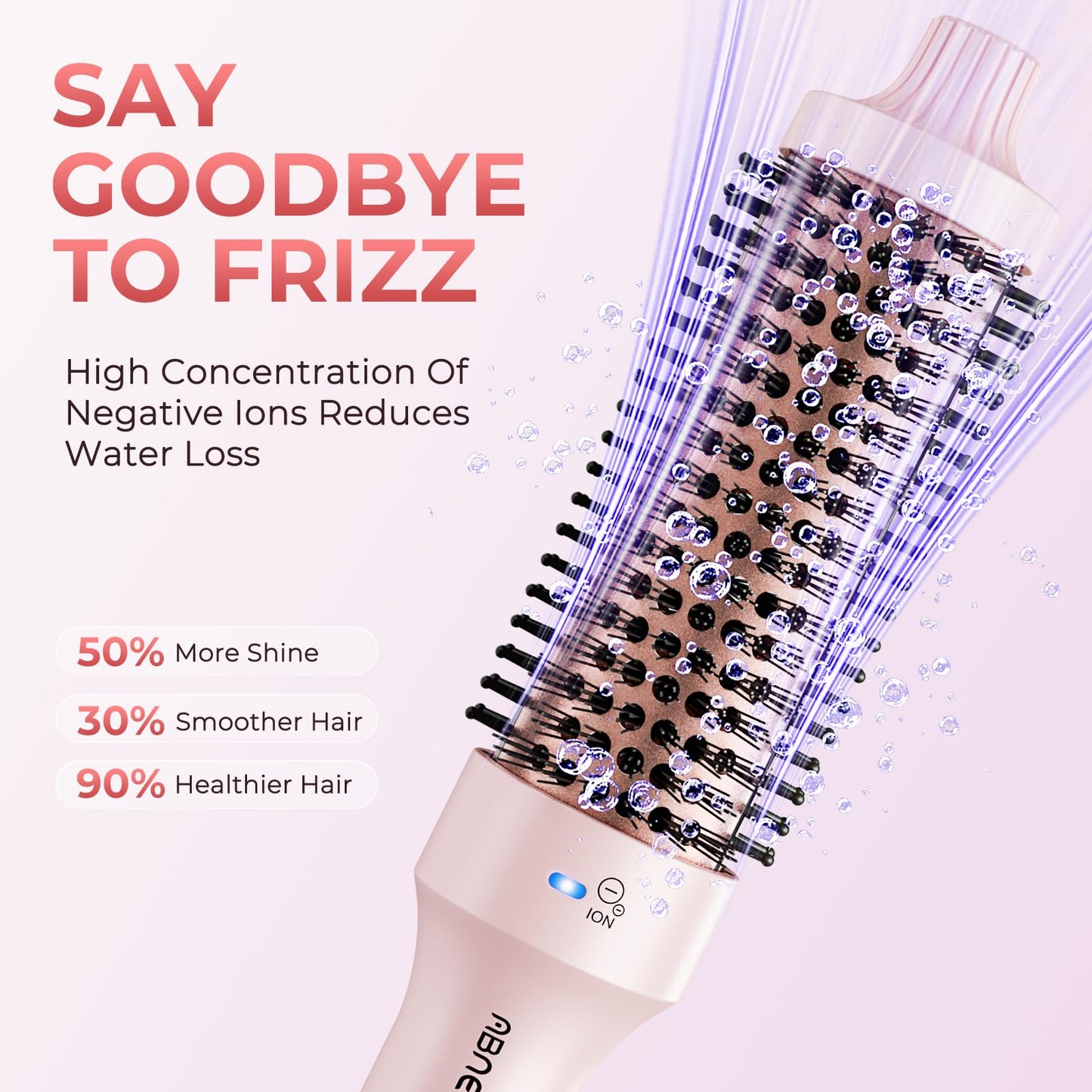 ABNER Thermal Ionic Brush, 1.5 inch Heated Round Brush for Blowout Look, Volumize, Style, Makes Hair Shinier & Smoother, Dual Voltage for Travel, Negative Ion Technology, Ceramic, Temperature Settings