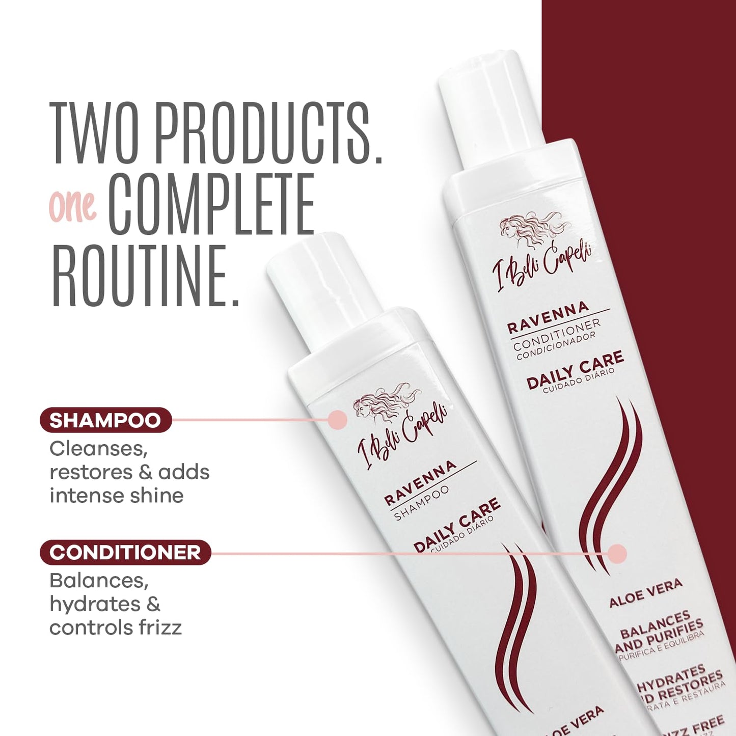 Ravenna Aloe Vera Shampoo & Conditioner Set – Paraben-Free, Deep Moisture, Breakage Reduction for Dry, Damaged & All Hair Types, 2×300ml (10.1 fl oz each)