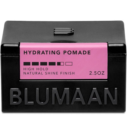 BLUMAAN Hydrating Pomade - Low Shine, High Hold for Quiffs & Pompadours - Water-Based, Easy to Wash | 2.5 oz