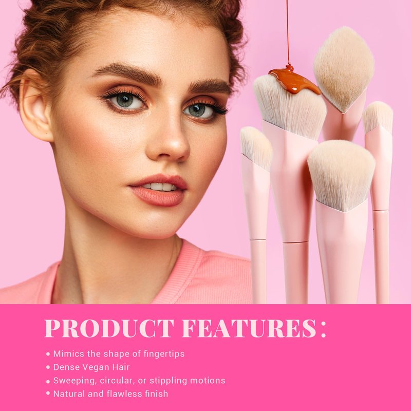 Jessup Pink Makeup Brushes Set 14Pcs Make up Brushes Premium Vegan Foundation Concealer Blush Eyeshadow Eyeliner Powder Highlighter Blending Face Brush Set with Gift Box, T495-G