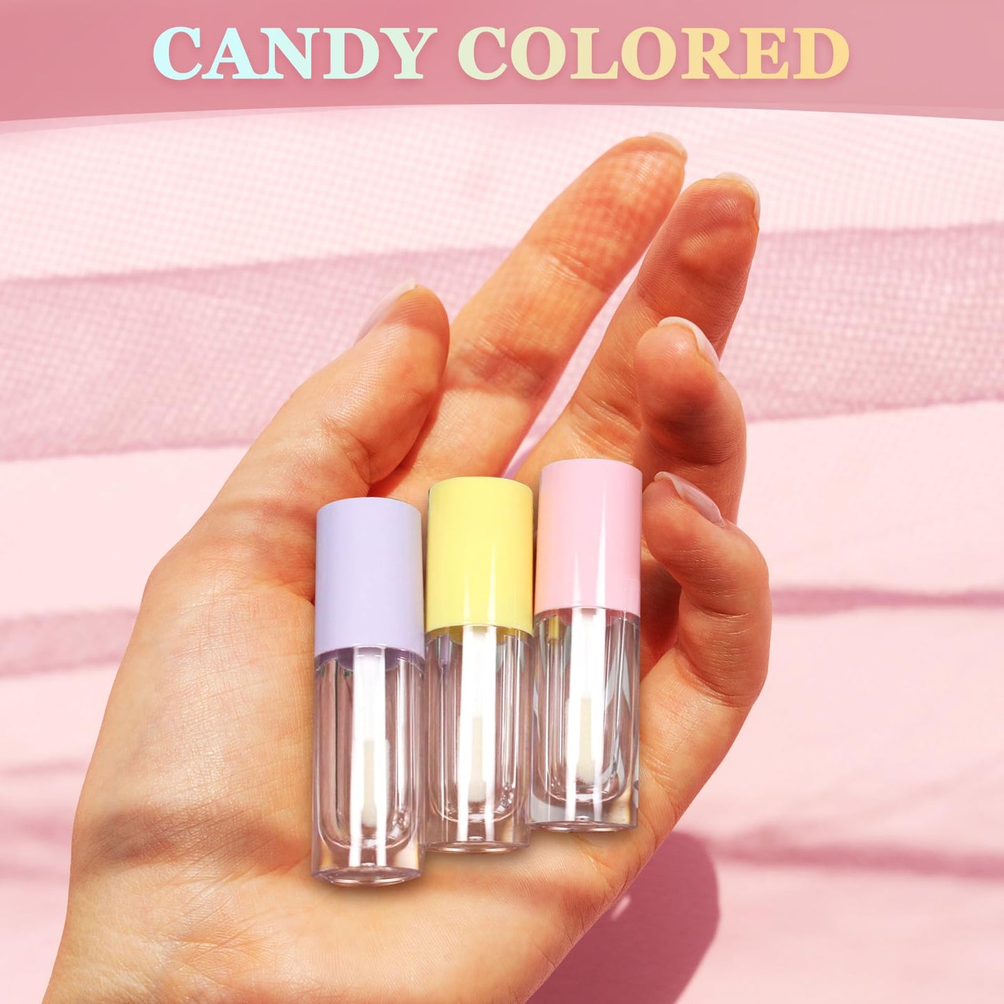 DupakSYS 50pcs 2.5ml Empty Lip Gloss Containers Lip Gloss Tubes with Wand Cute 0.08oz Clear Refillable Lipgloss Making Supplies Kit for DIY Makeup+ 2pcs Syringes