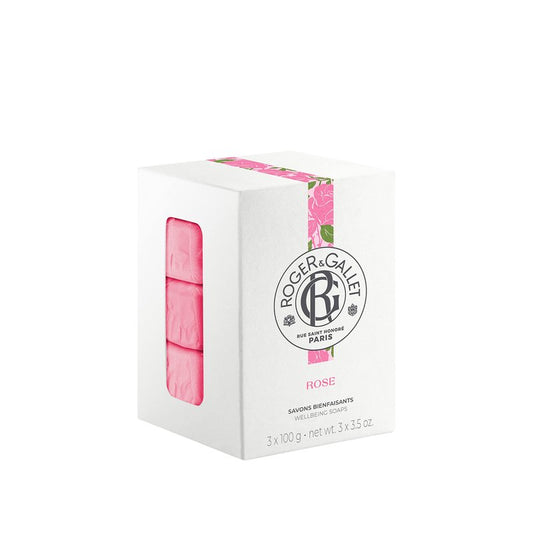 ROGER & GALLET Perfumed Soap Bar – French-Milled Gentle Cleansing Soap with Citrus & Aromatic Fragrance, 99% Natural Origin Ingredients (Rose | 3 Pack x 3.5 oz)