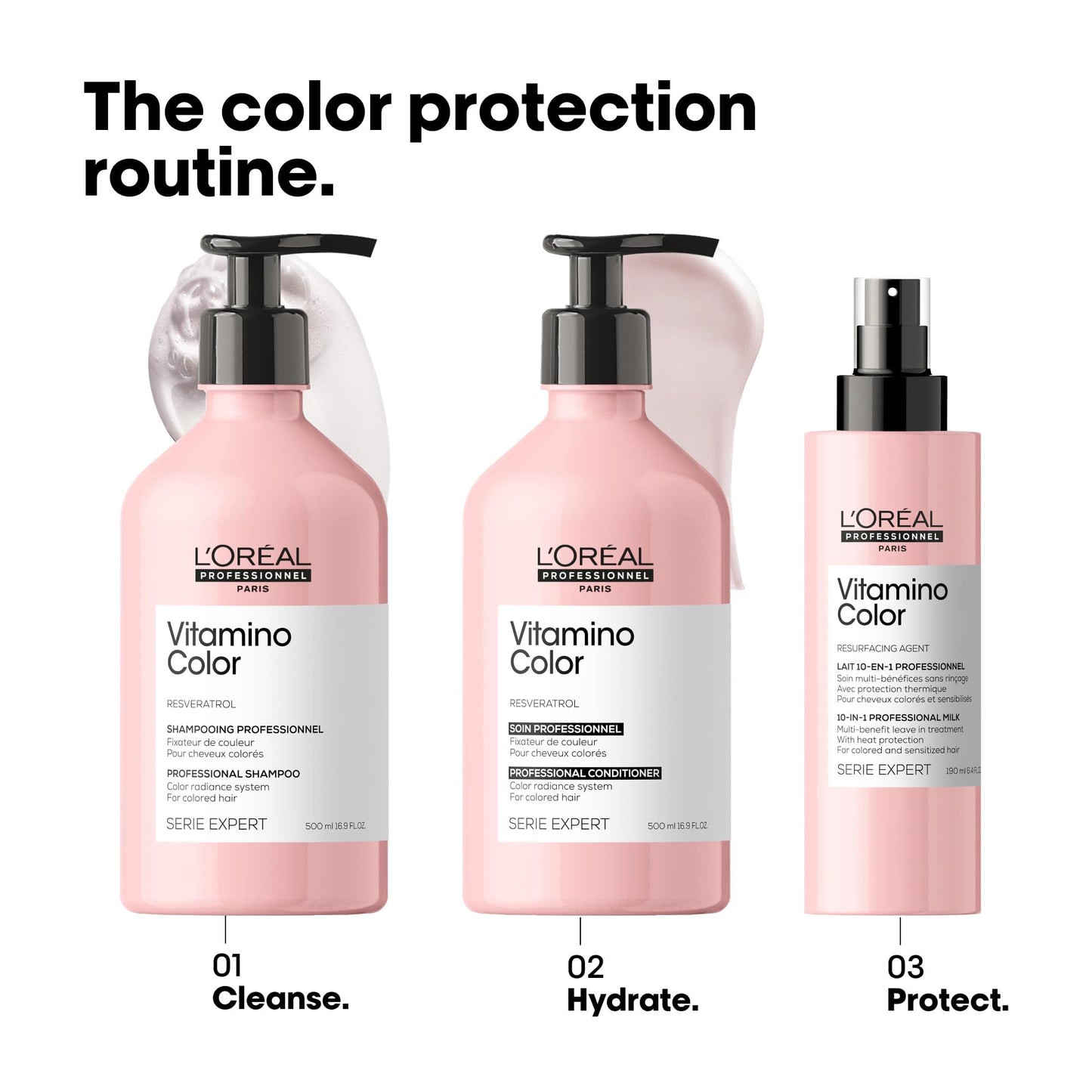 L'Oréal Professionnel Paris Vitamino Color Shampoo - Protects & Preserves Hair Color, Prevents Damage, Adds Vibrancy & Enhances Shine, 16.91 Fl Oz