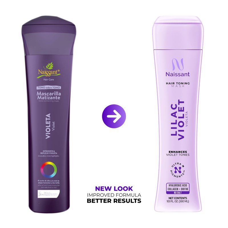 naissant Lilac Violet Hair Toning Mask | Ultra High-Purity Pigments | Color Depositing Violet Tone | Hyaluronic Acid, Collagen & Biotin | Paraben, Ammonia & Sulfate Free | 10.1 Fl. Oz