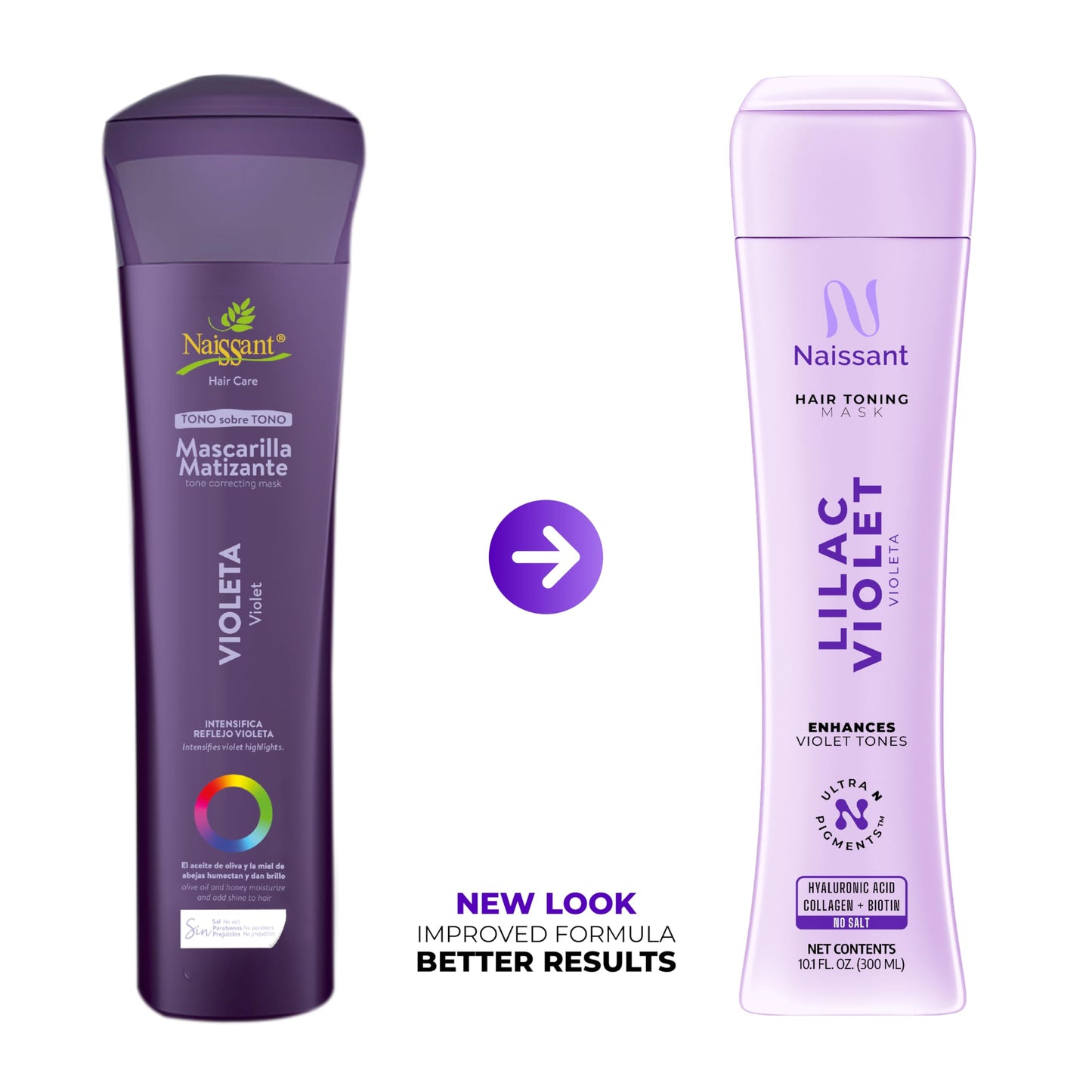 naissant Lilac Violet Hair Toning Mask | Ultra High-Purity Pigments | Color Depositing Violet Tone | Hyaluronic Acid, Collagen & Biotin | Paraben, Ammonia & Sulfate Free | 10.1 Fl. Oz